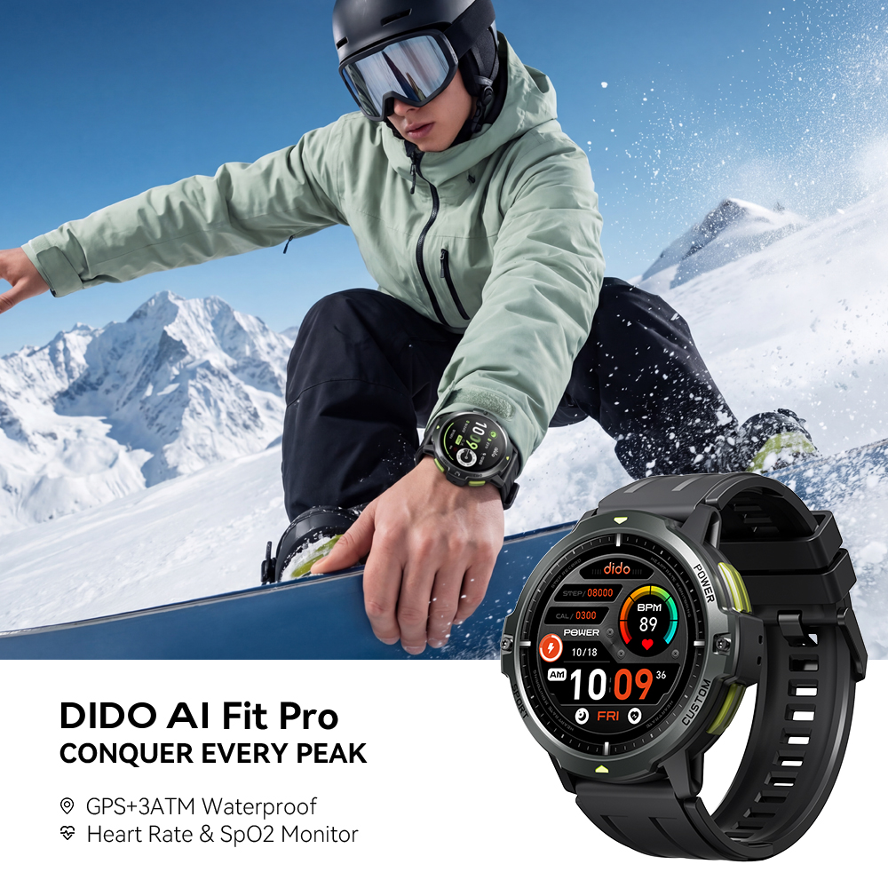 Heart Rate Gps Watch - Dido AI Fit Pro GPS Smartwatch