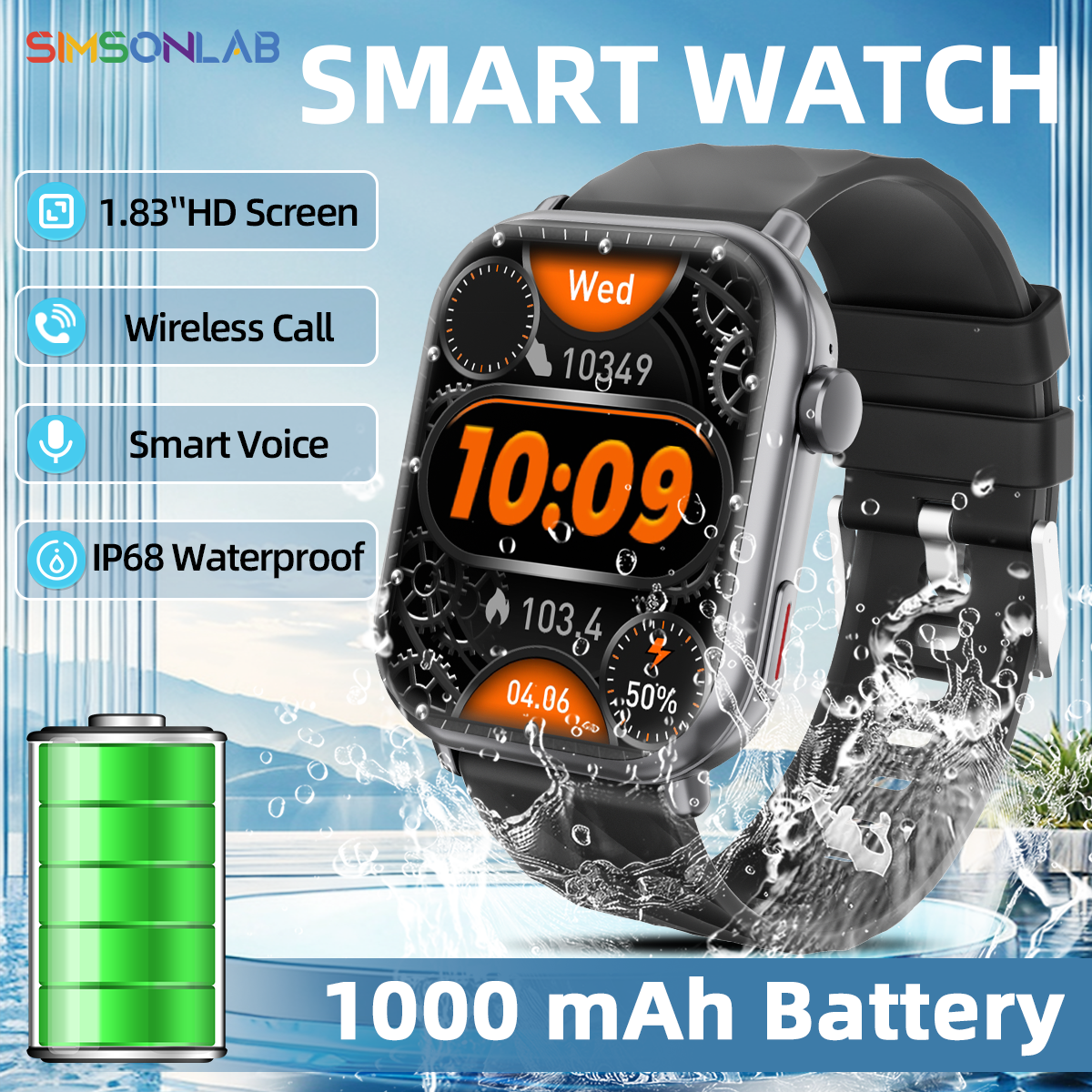 Smartwatch New Watches 2025 - 2025 NEW Hot Smartwatch 1.83''HD Screen1000mAh