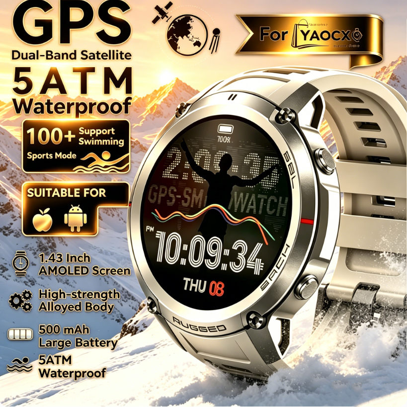 Heart Rate Gps Watch - Global Six Satellite GPS Positioning 1.43