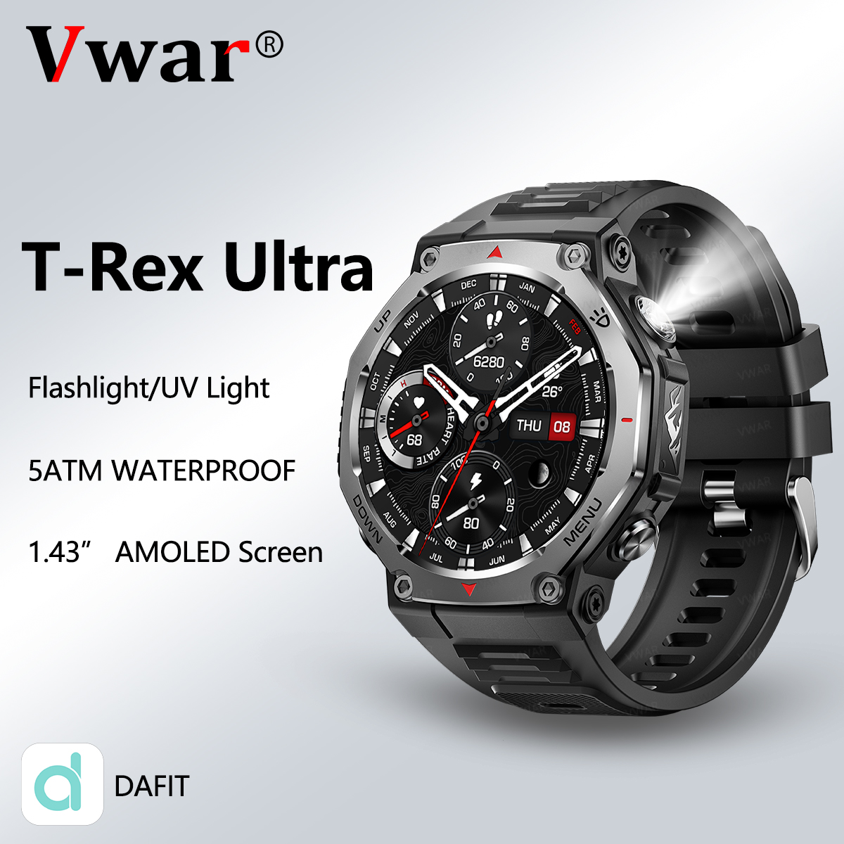 Watch Vs Smartwatch - VWAR T-Rex Ultra Smart Watch with