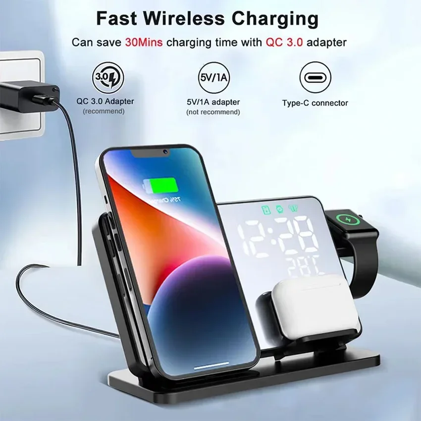 Wireless Charger Alarm Clock S - Watches Smartwatch Samsung ulasan dan harga