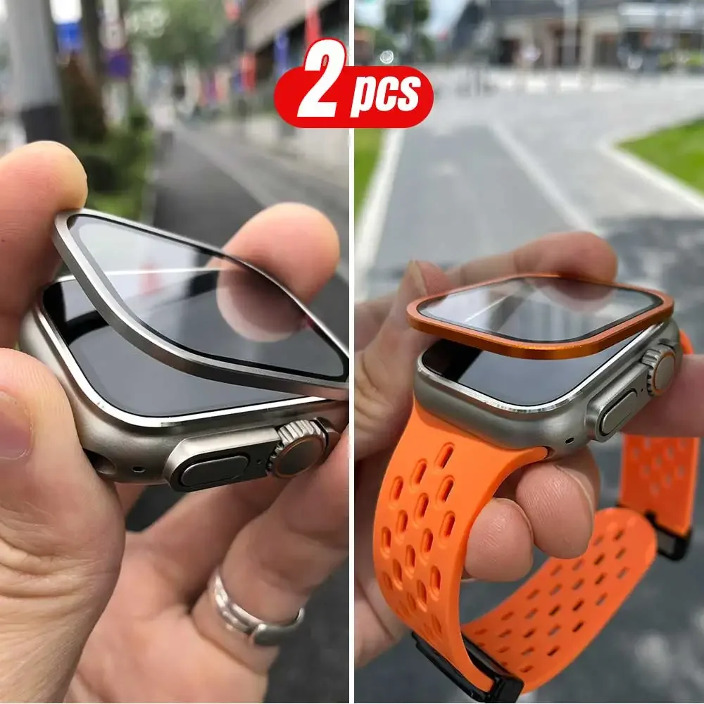 2PCS Titanium Metal Frame for  - Smartwatch Apple Watches For Men ulasan dan harga