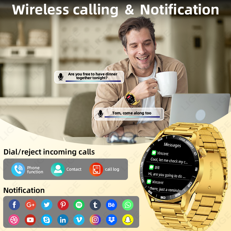 LIGE Luxury Men Sport Smart Wa - Smartwatch Luxury Watches For Women ulasan dan harga