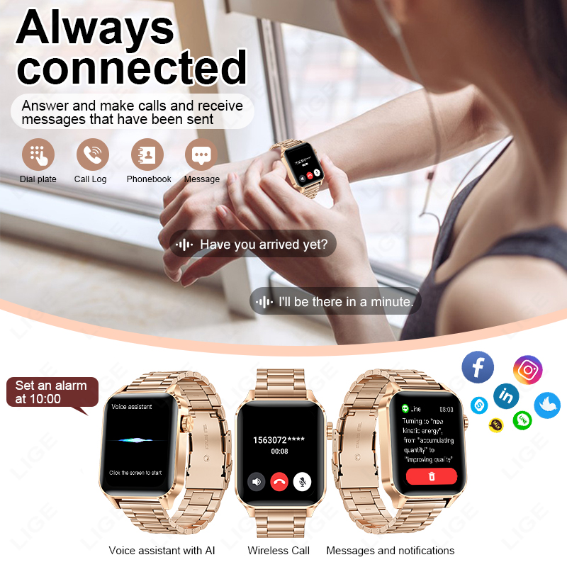 LIGE Smartwatch Sport Fitness  - Smartwatch Watches For Sale ulasan dan harga