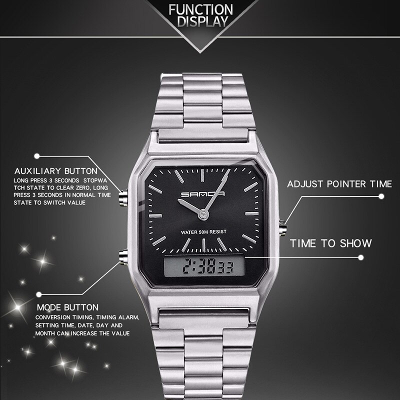SANDA Luxury Mens G Style Watc - Casio Watches Smartwatch ulasan dan harga