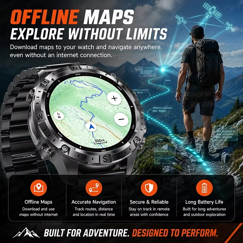2026New Outdoor Military GPS N - Heart Rate Gps Watch ulasan dan harga