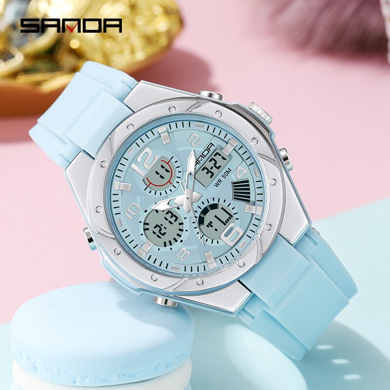 SANDA Luxury Ladies LED Digita - Casio Watches Smartwatch ulasan dan harga