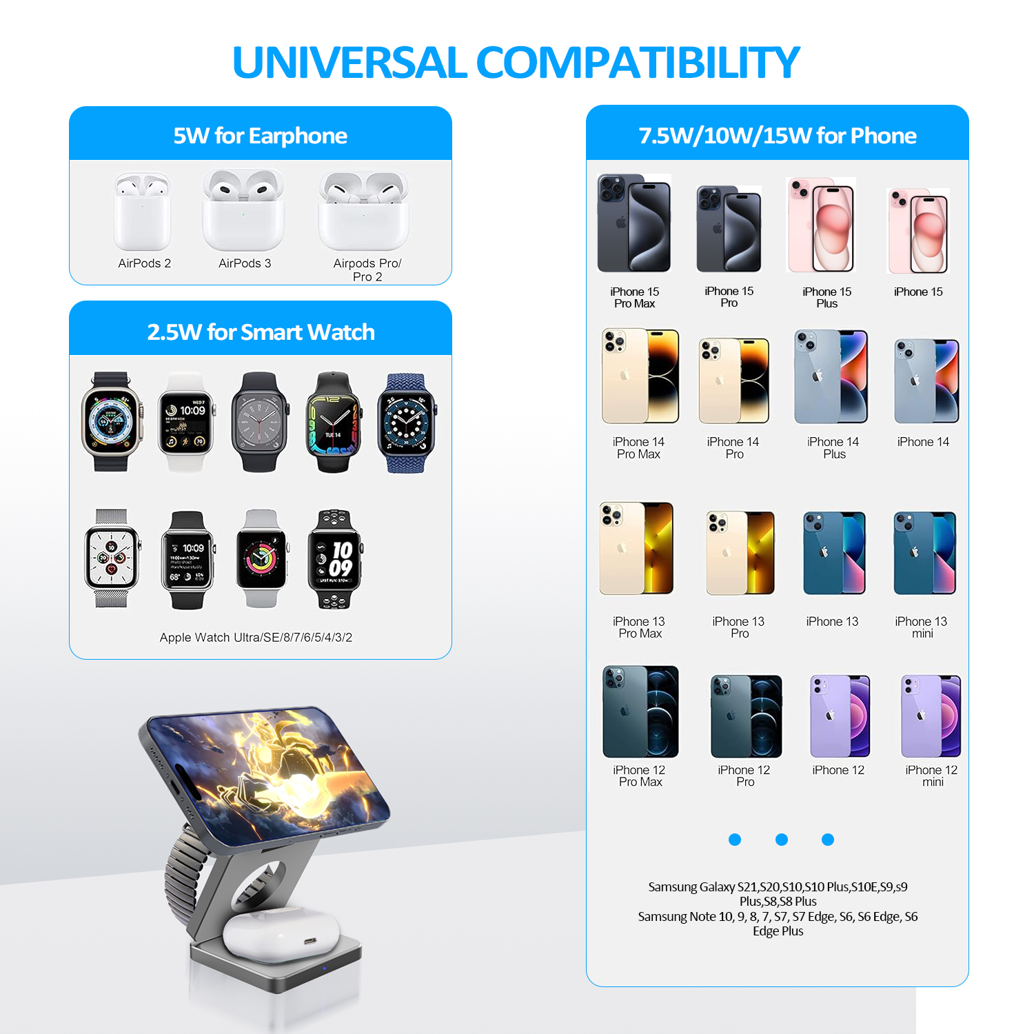 15W 3 in 1 Magnetic Wireless C - Watches Smartwatch Samsung ulasan dan harga