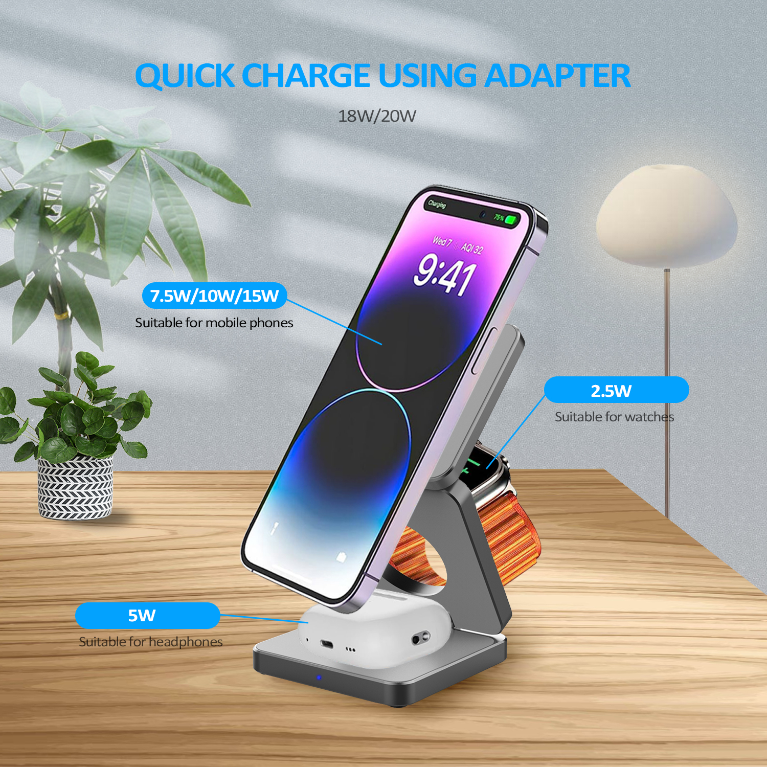 15W 3 in 1 Magnetic Wireless C - Watches Smartwatch Samsung ulasan dan harga