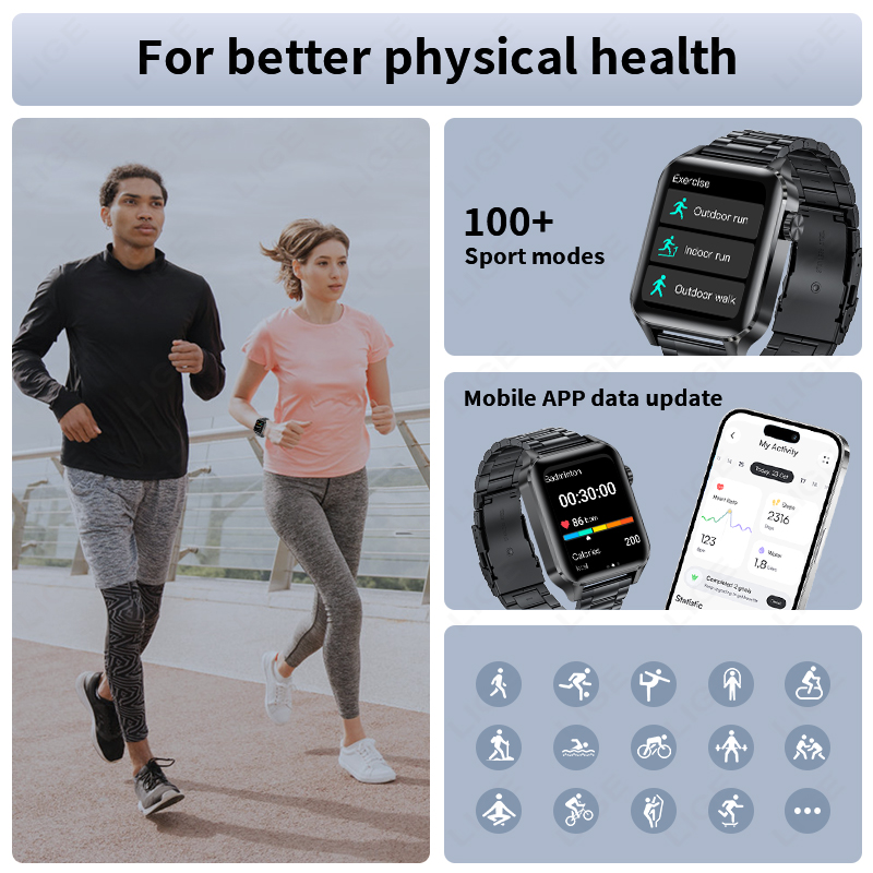 LIGE Smart Watch Sport Fitness - Smartwatch Watches For Sale ulasan dan harga