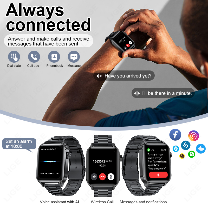 LIGE Smart Watch Sport Fitness - Smartwatch Watches For Sale ulasan dan harga