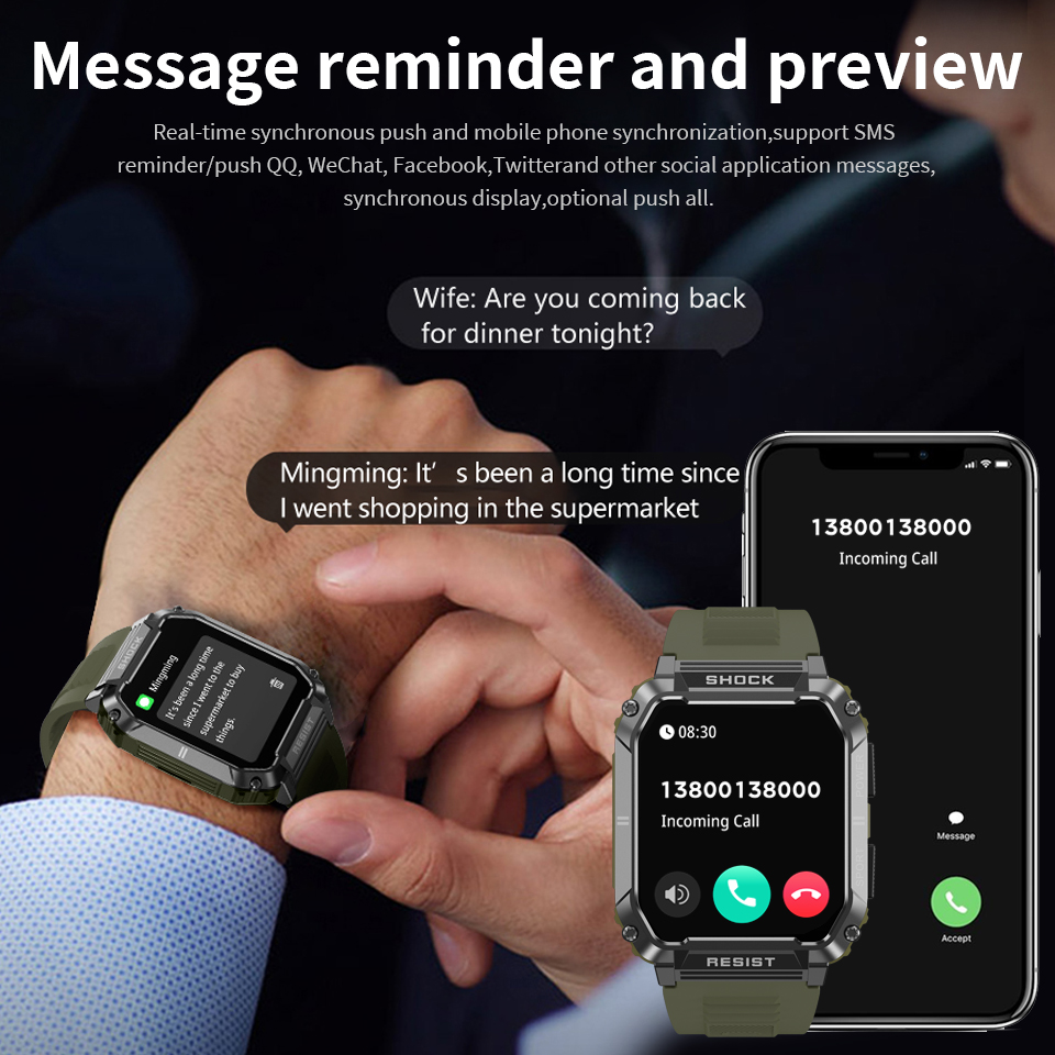 LIGE Men's Smartwatch Health B - Smartwatch Watches For Sale ulasan dan harga