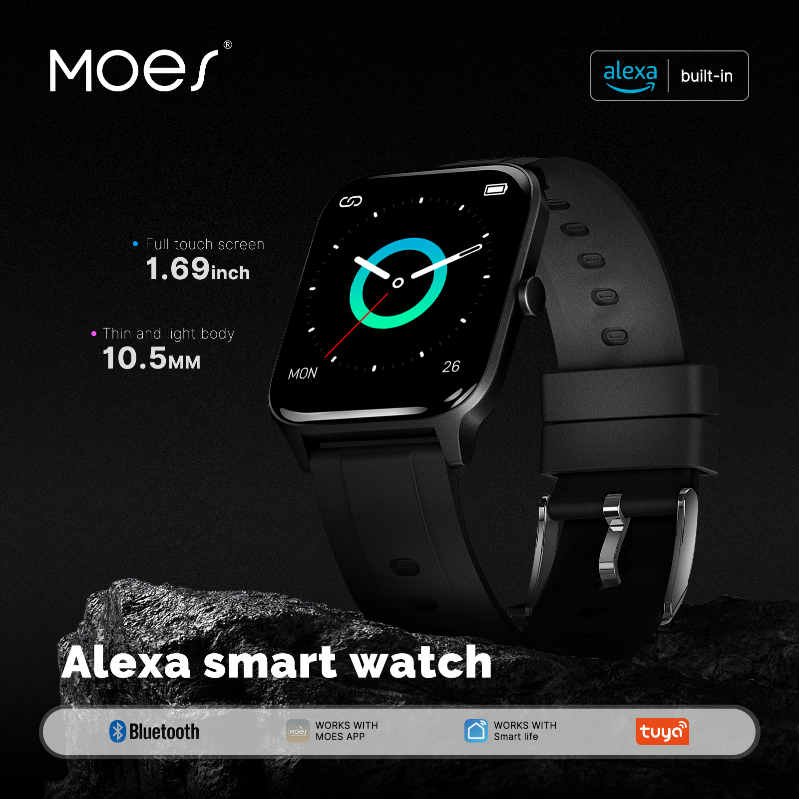 MOES Smart Watch Alexa Built-i - Watch Iwo ulasan dan harga
