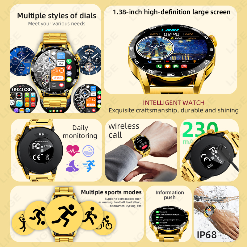 LIGE Luxury Smart Watch For Ma - Smartwatch Luxury Watches For Women ulasan dan harga