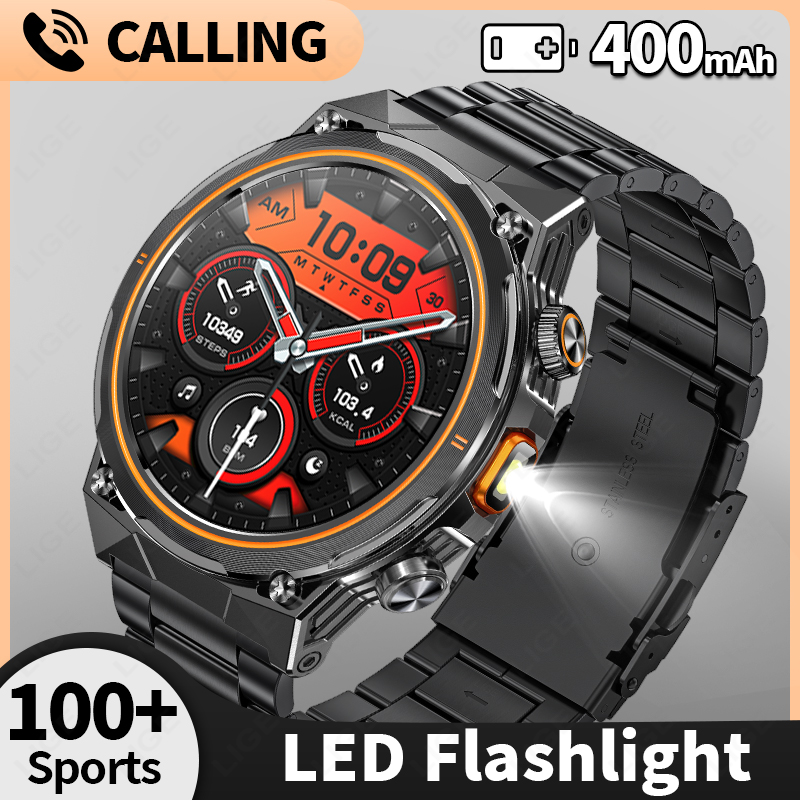 LIGE 2026 Military Smartwatch  - Smartwatch Watches For Sale ulasan dan harga