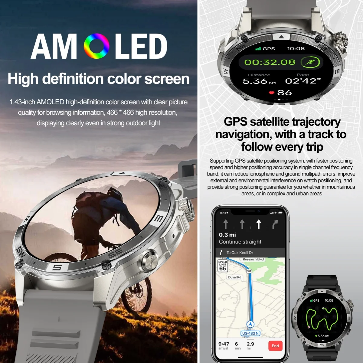 VWAR GPS Smart Watch 1.43” HD  - Watch Vs Smartwatch ulasan dan harga
