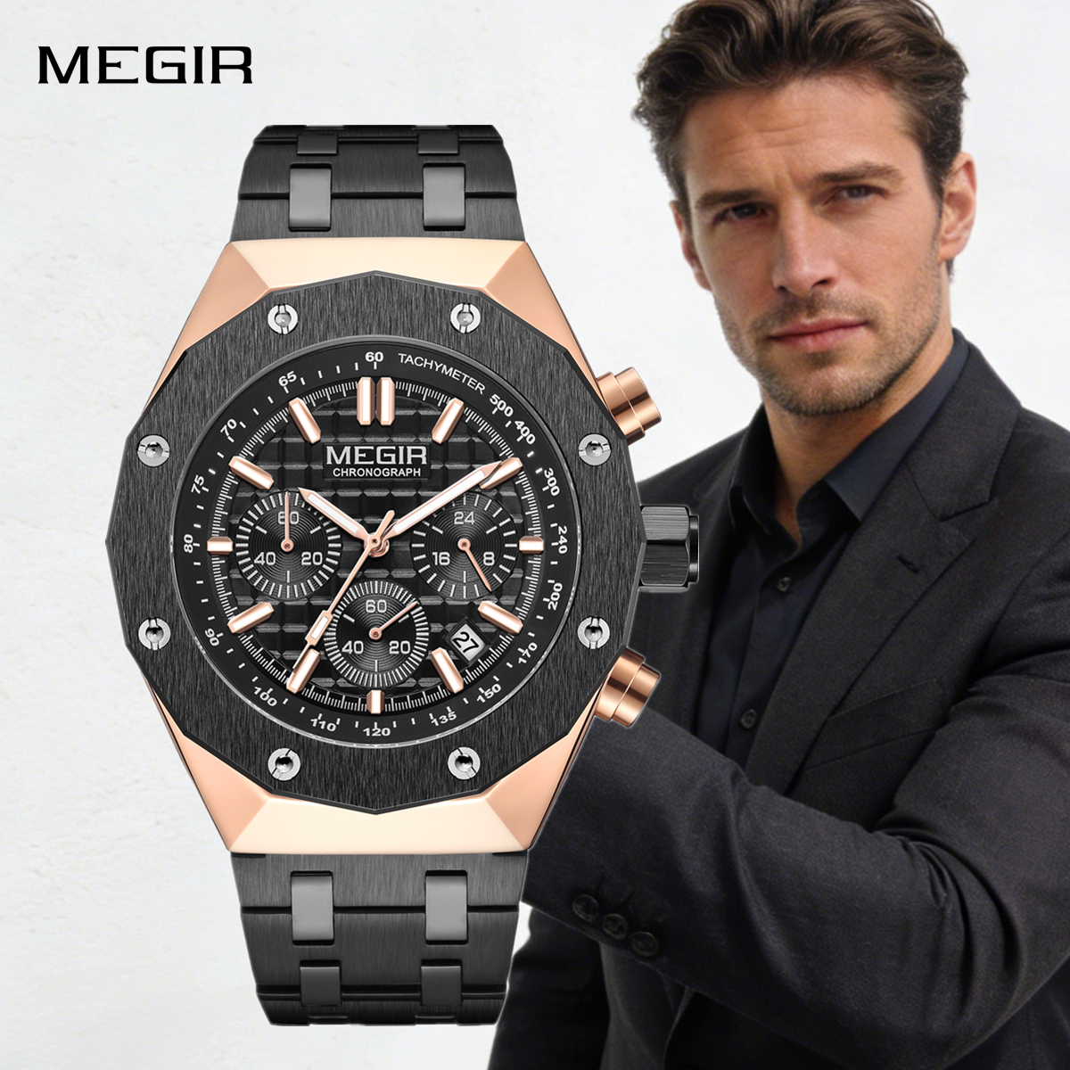 MEGIR Chronograph Luxury Men S - Smartwatch Digital Watches For Men ulasan dan harga