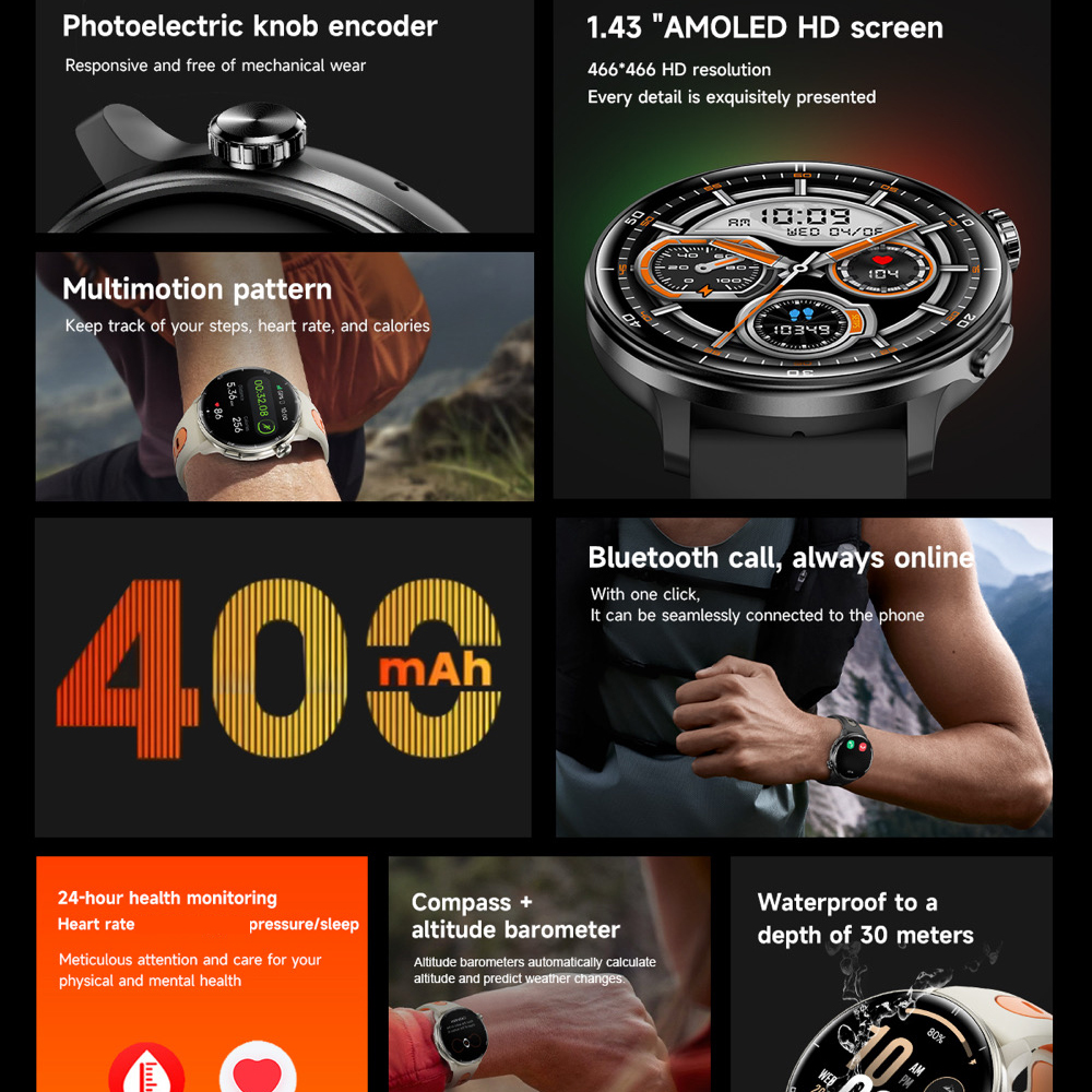 GPS Smart Watch Men Women Amol - Heart Rate Gps Watch ulasan dan harga