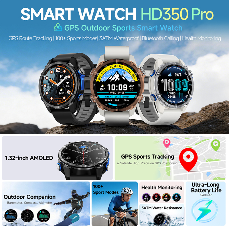 HD350Pro Smart Watch GPS Posit - Heart Rate Gps Watch ulasan dan harga