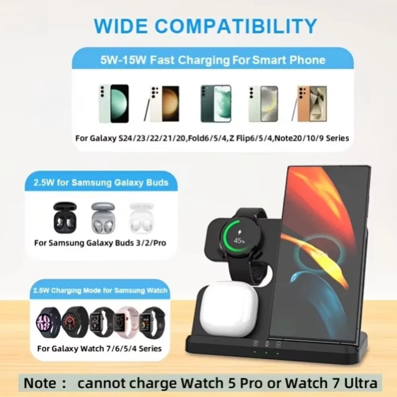 3 In 1 Wireless Charger Stand  - Watches Smartwatch Samsung ulasan dan harga