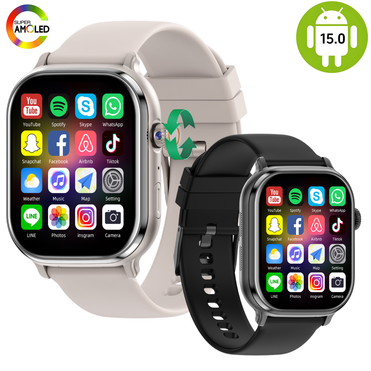 New VP69 2.39inch Amoled Andro - Heart Rate Gps Watch ulasan dan harga