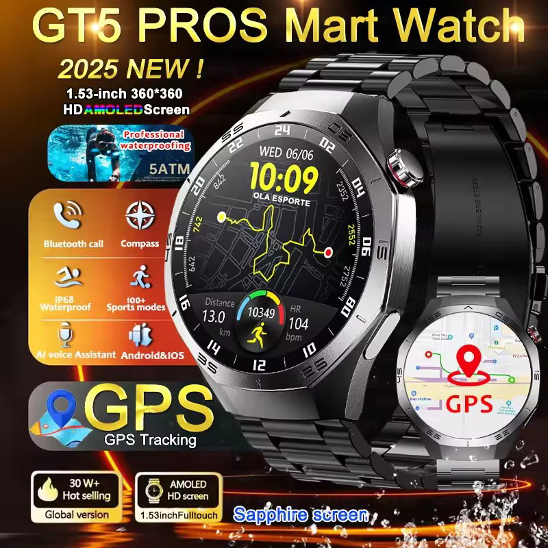 Round GPS Smart Watch Waterpro - Smartwatch Watches Best Gift For Men ulasan dan harga