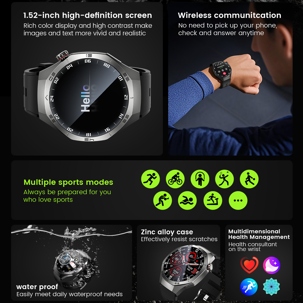 Round GPS Smart Watch Waterpro - Smartwatch Watches Best Gift For Men ulasan dan harga