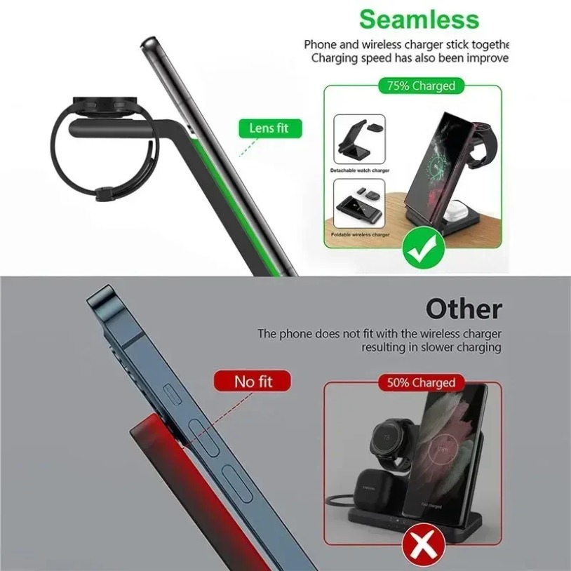 3 in 1 Wireless Charger Stand  - Watches Smartwatch Samsung ulasan dan harga