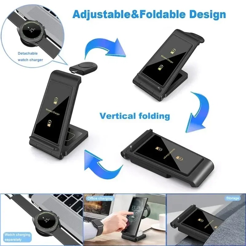 3 in 1 Wireless Charger Stand  - Watches Smartwatch Samsung ulasan dan harga