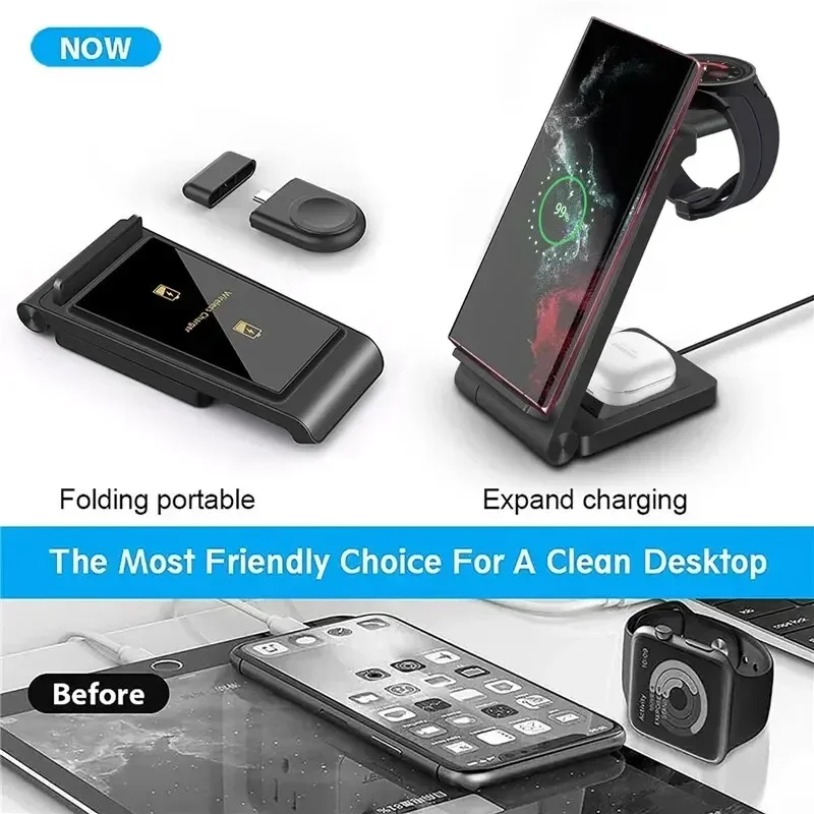 3 in 1 Wireless Charger Stand  - Watches Smartwatch Samsung ulasan dan harga
