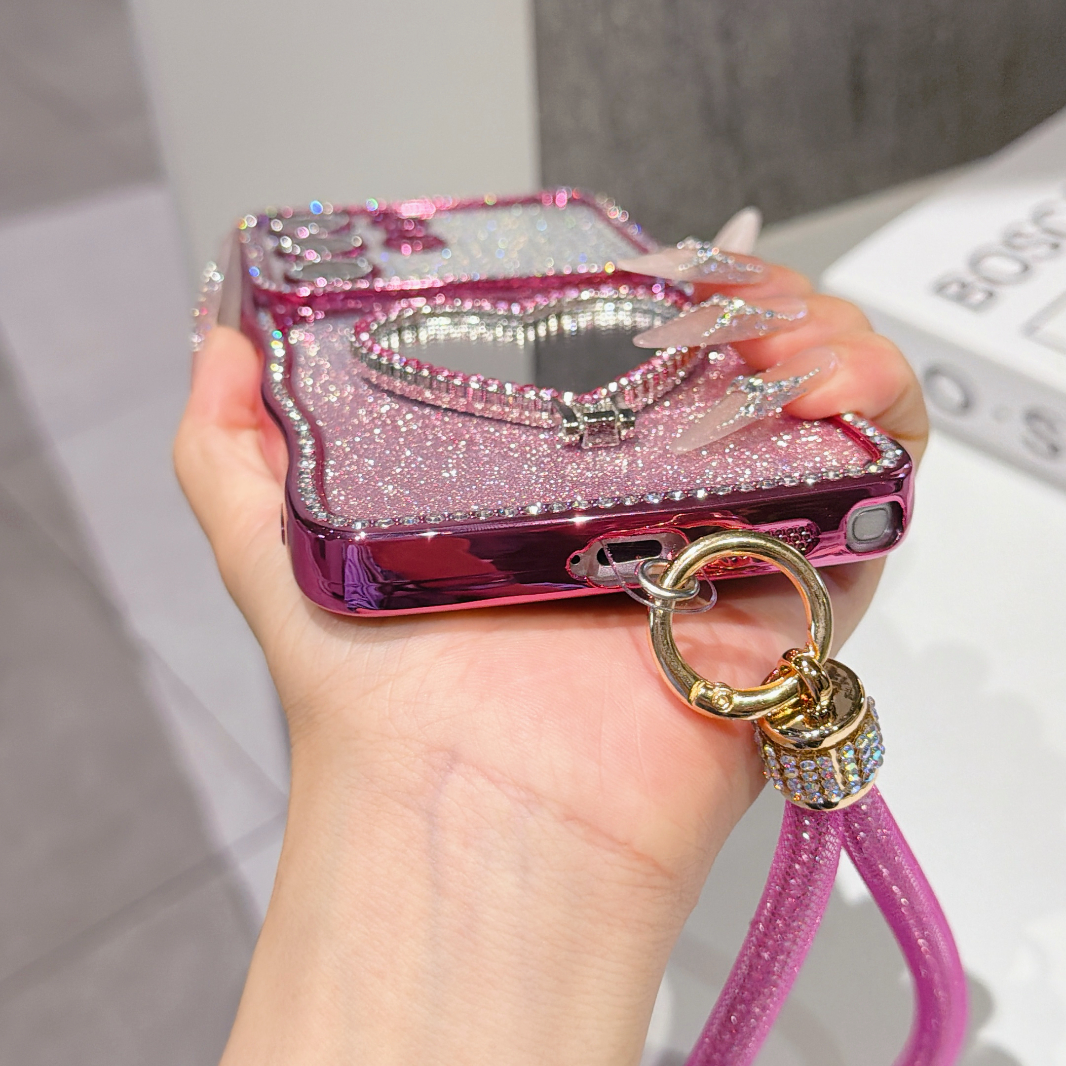 Gradient Glitter Rhinestone Ph - Samsung Galaxy Strap ulasan dan harga