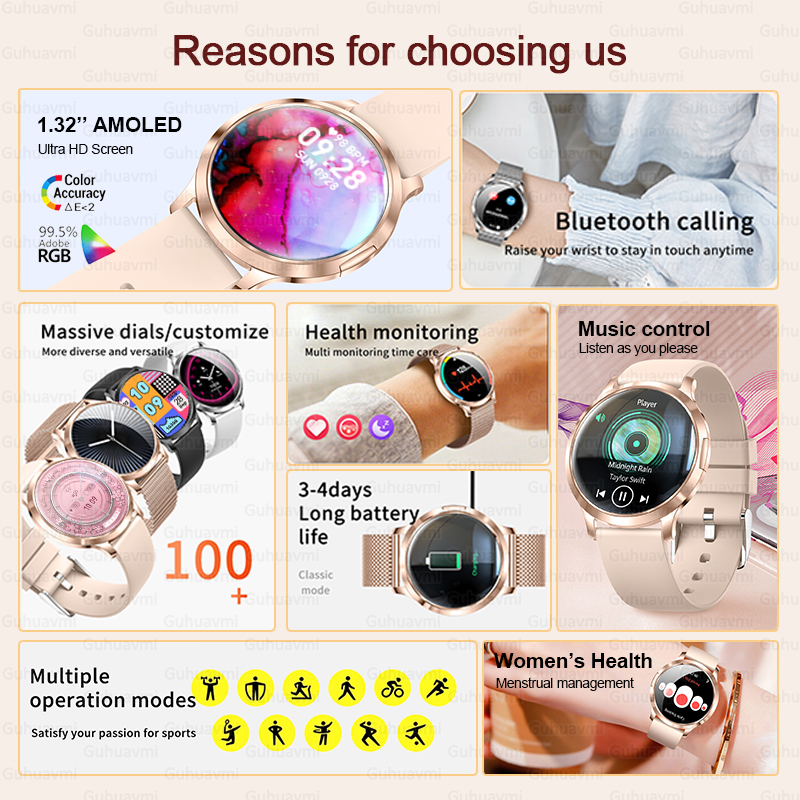 2025 New Smart Watch Women 1.3 - Smartwatch Luxury Watches For Women ulasan dan harga