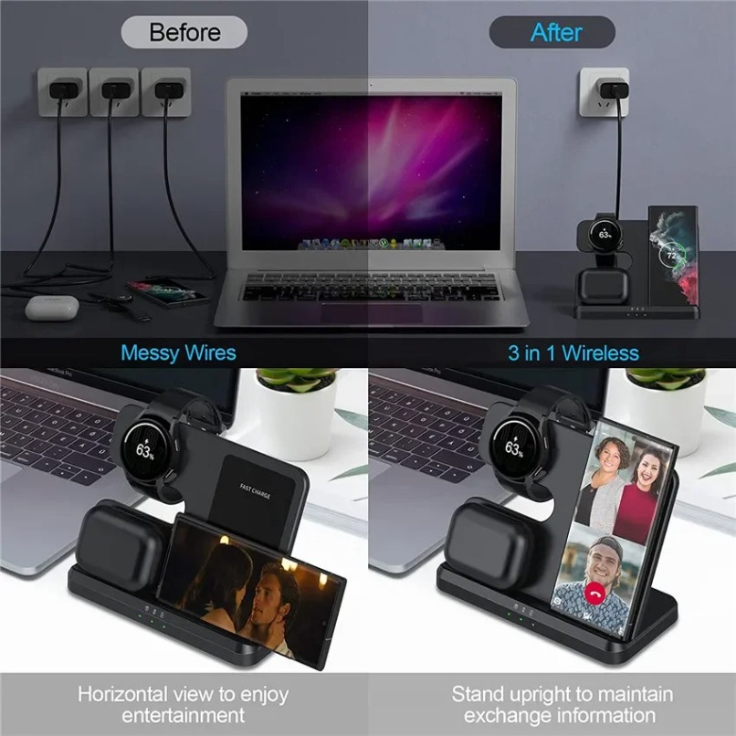 3 in 1 Fast Wireless Charger S - Watches Smartwatch Samsung ulasan dan harga