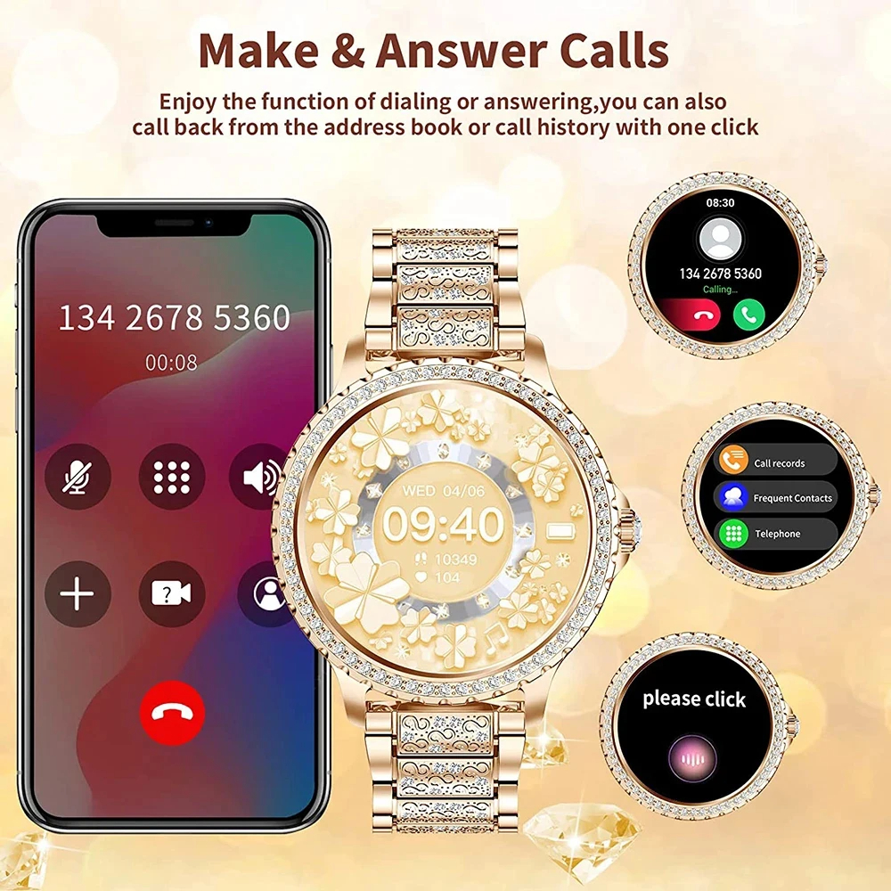Fashion Luxury Gold Women Smar - Smartwatch Luxury Watches For Women ulasan dan harga
